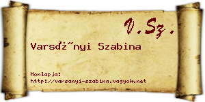 Varsányi Szabina névjegykártya