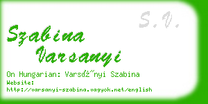 szabina varsanyi business card